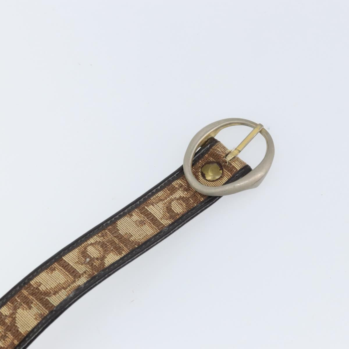 Christian Dior Trotter Canvas Belt 30.7"" Brown Auth bs33375