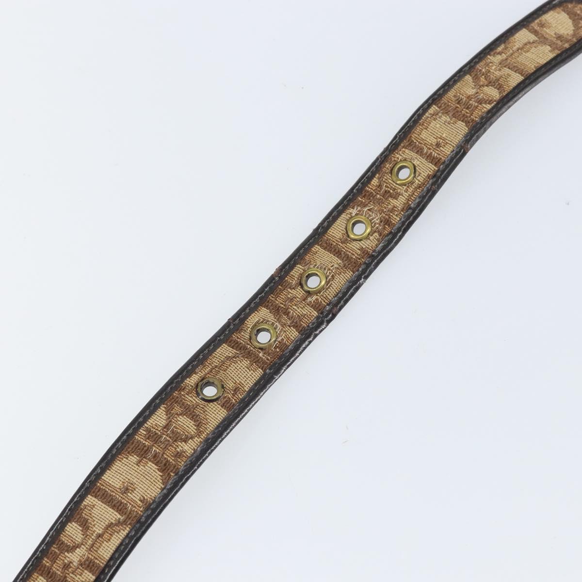 Christian Dior Trotter Canvas Belt 30.7"" Brown Auth bs33375