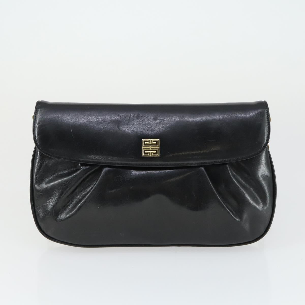 GIVENCHY Hand Bag Leather nylon 2 Set Black Auth bs33378