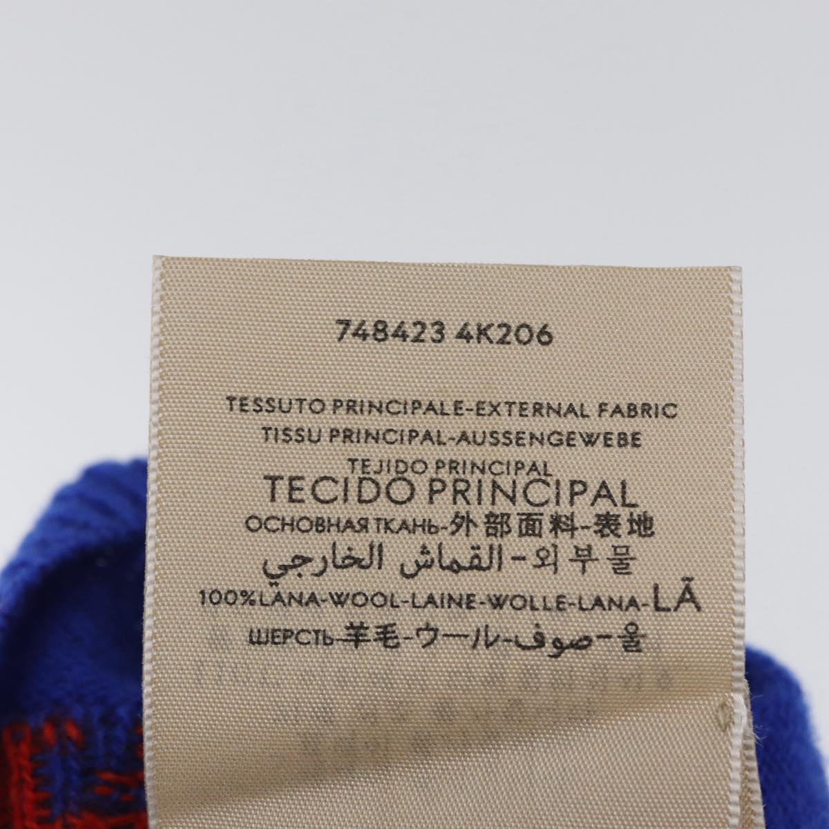 GUCCI GG Canvas knitted Fabrics Cap M Blue 748423 Auth bs33379