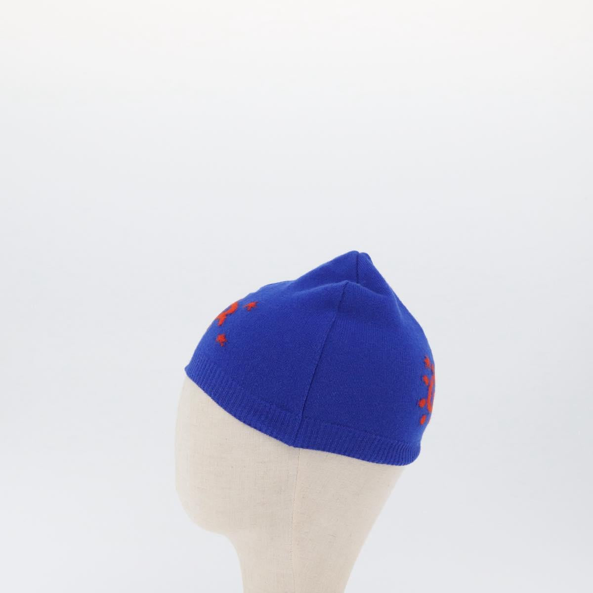 GUCCI GG Canvas knitted Fabrics Cap M Blue 748423 Auth bs33379