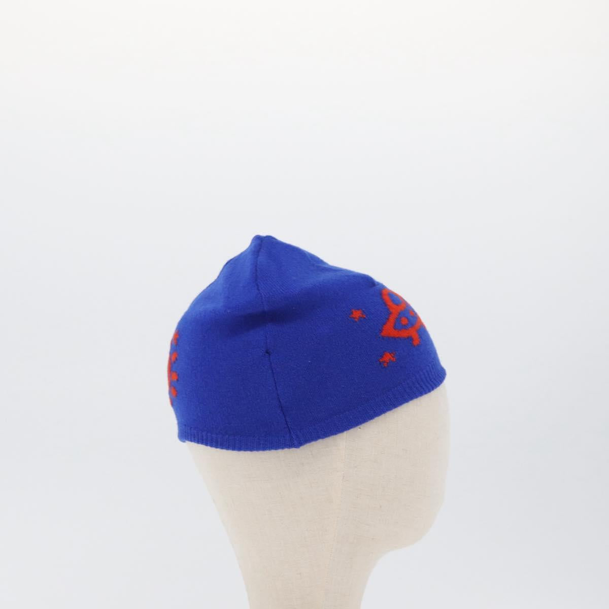 GUCCI GG Canvas knitted Fabrics Cap M Blue 748423 Auth bs33379