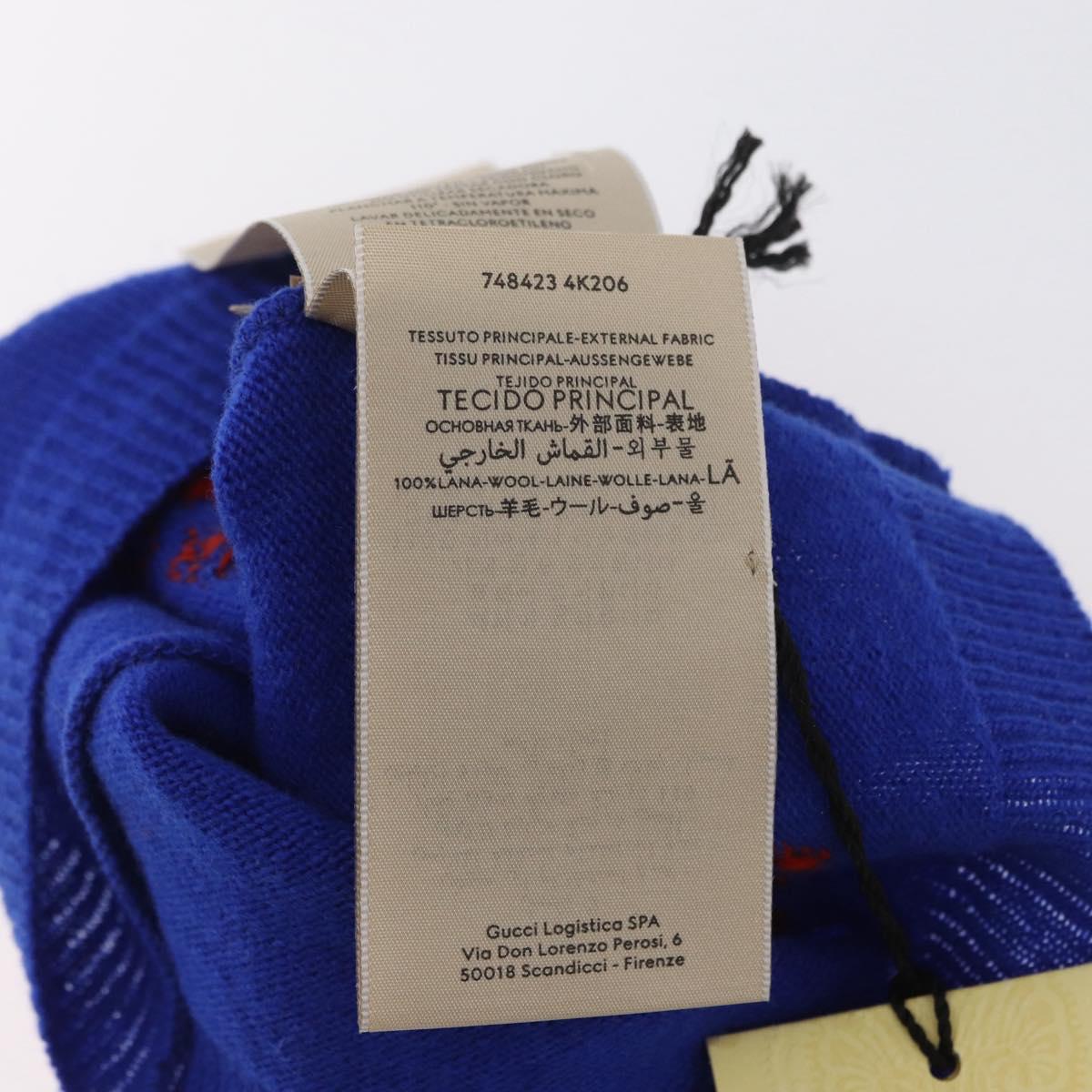 GUCCI GG Canvas knitted Fabrics Cap L Blue 748423 Auth bs33380