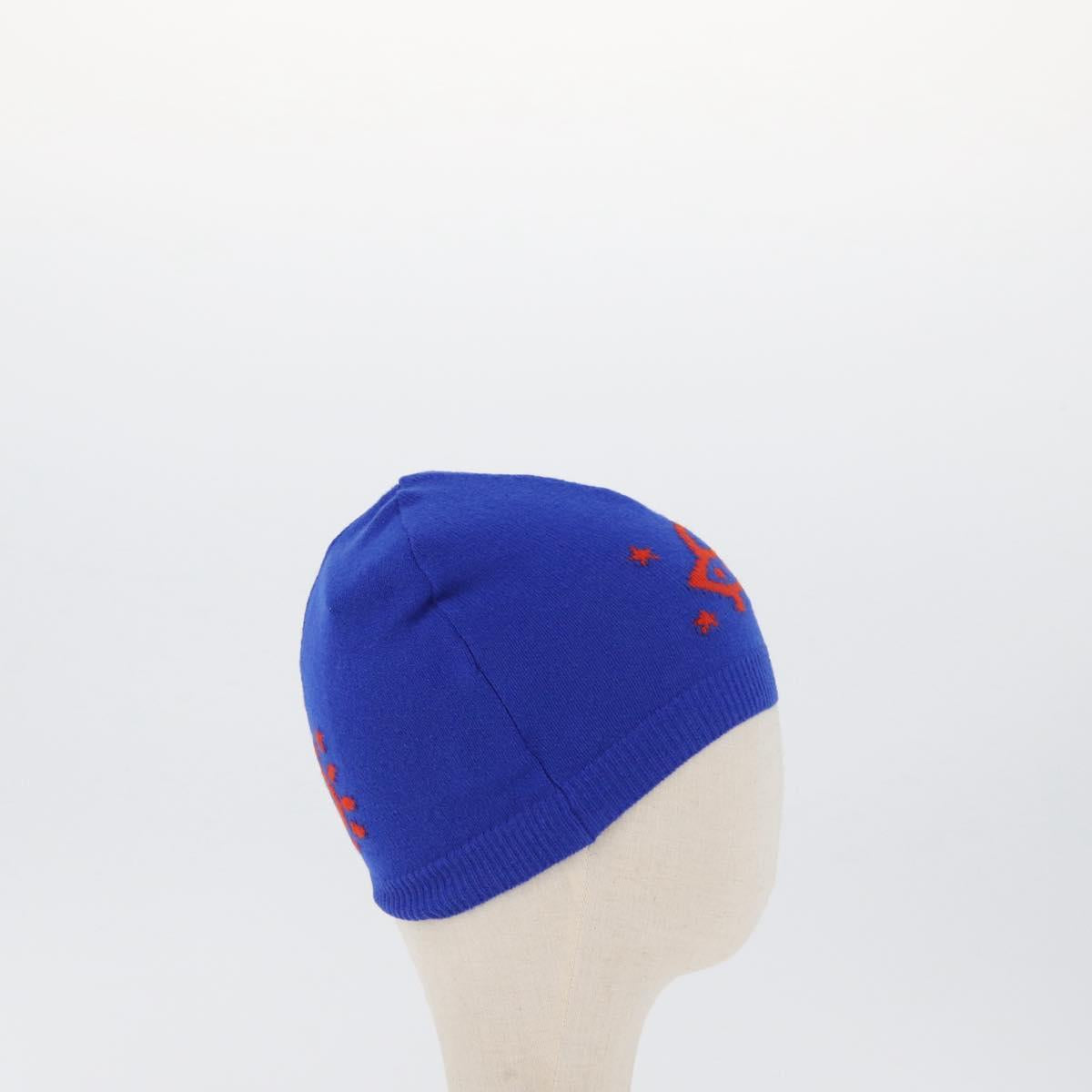 GUCCI GG Canvas knitted Fabrics Cap L Blue 748423 Auth bs33380