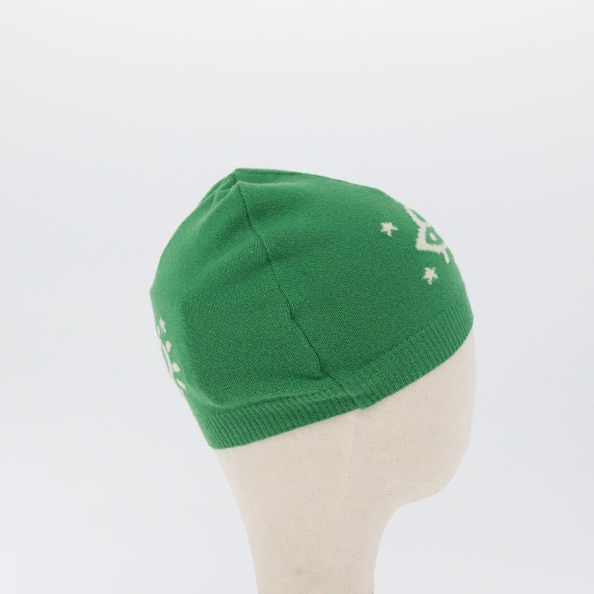 GUCCI GG Canvas knitted Fabrics Cap L Green 748423 Auth bs33381