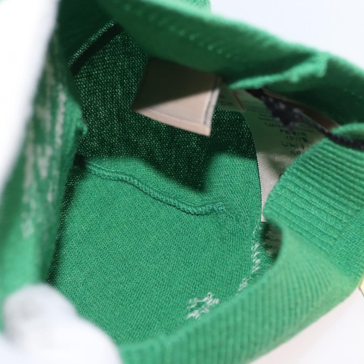 GUCCI GG Canvas knitted Fabrics Cap L Green 748423 Auth bs33381