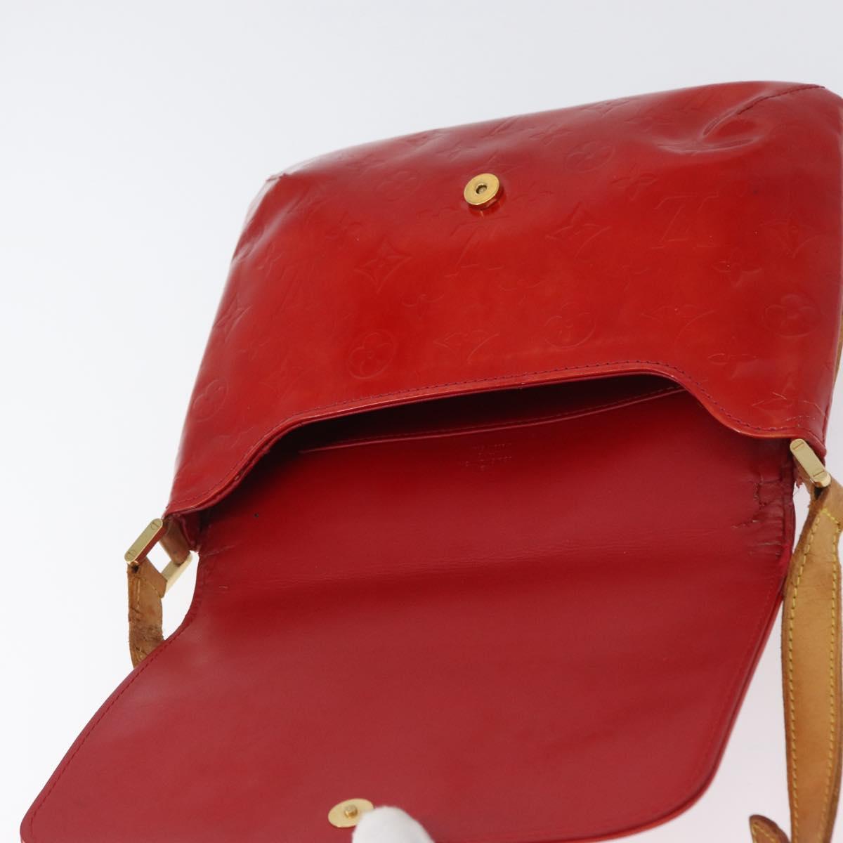 LOUIS VUITTON Monogram Vernis Thompson Street Bag Red M91094 LV Auth bs33383