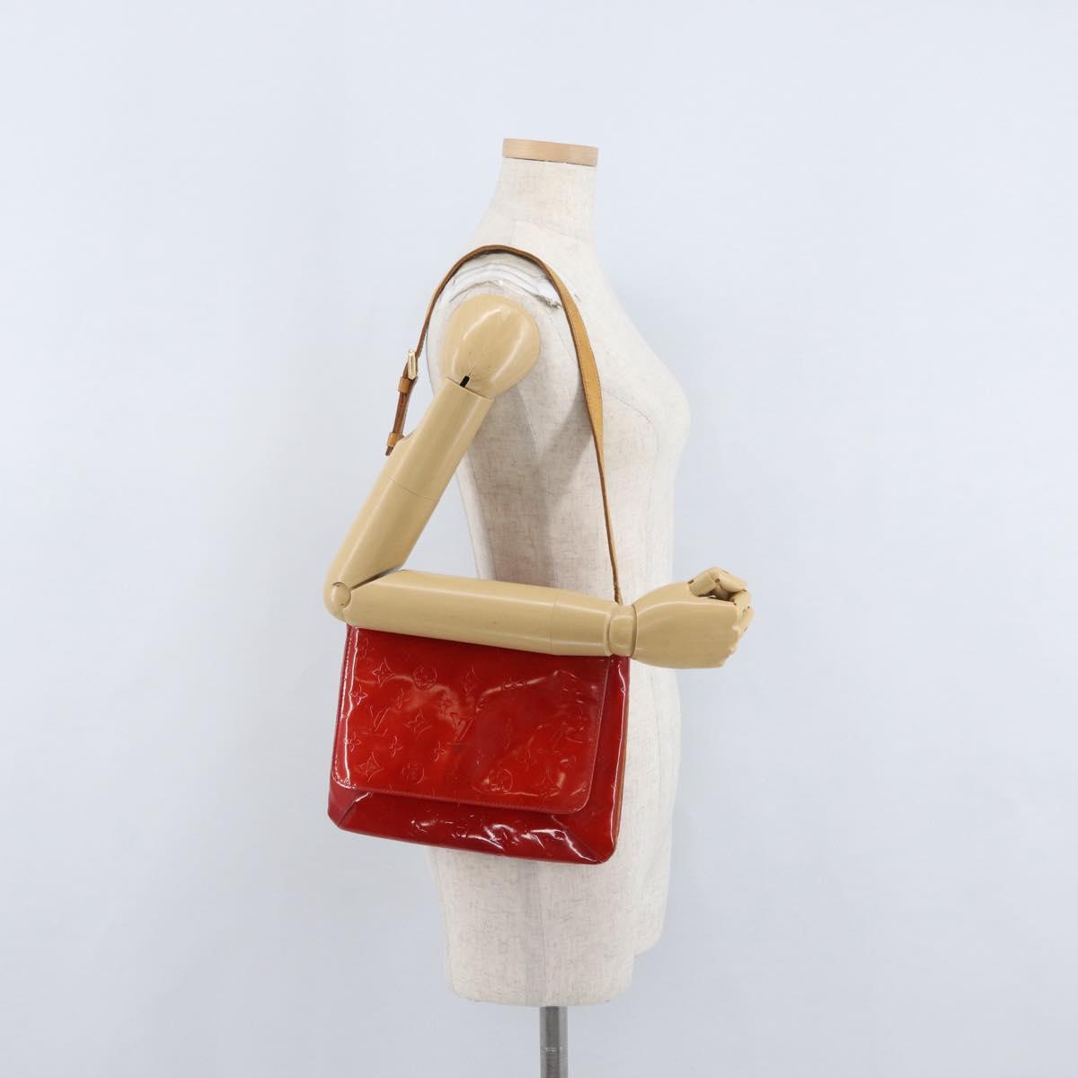 LOUIS VUITTON Monogram Vernis Thompson Street Bag Red M91094 LV Auth bs33383