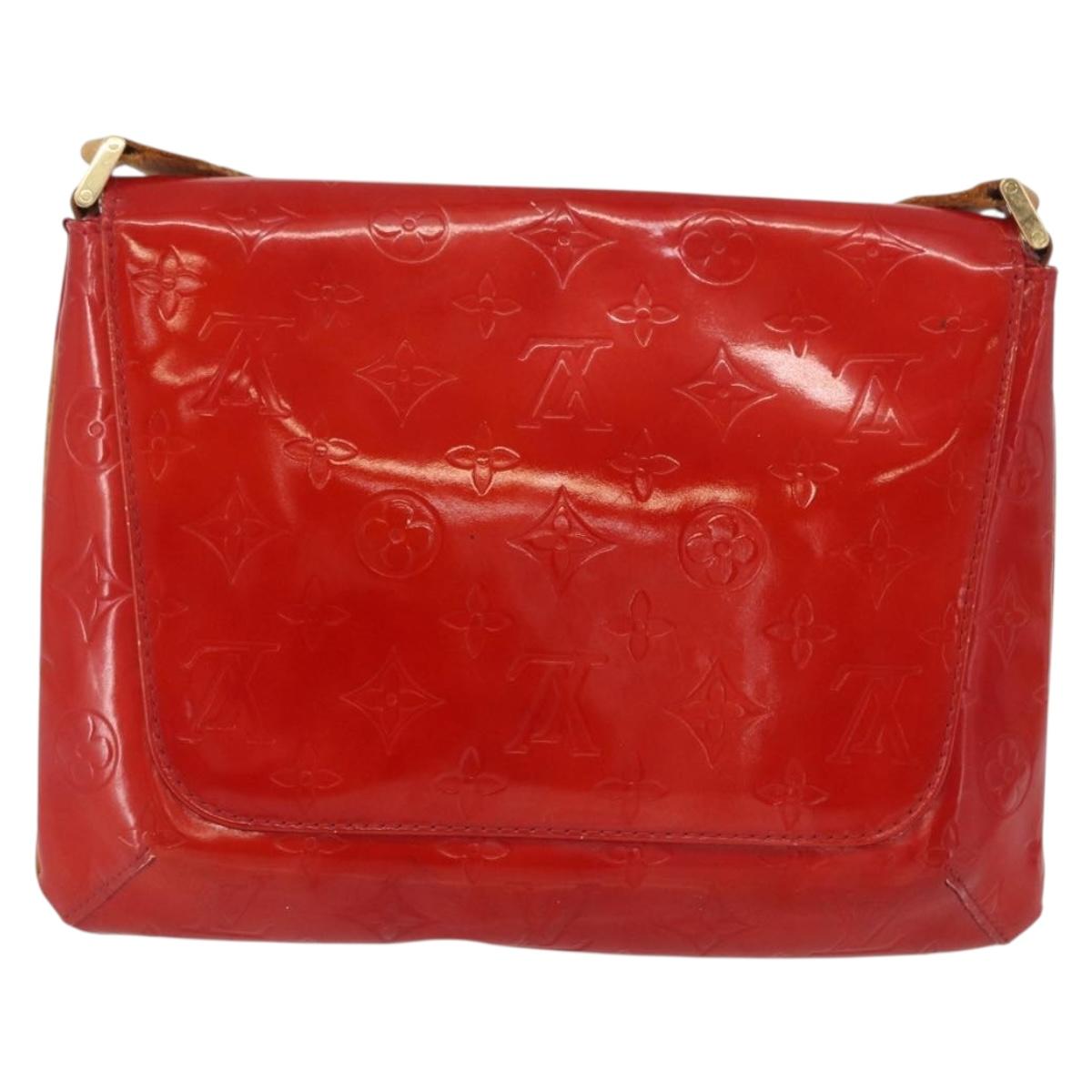 LOUIS VUITTON Monogram Vernis Thompson Street Bag Red M91094 LV Auth bs33383