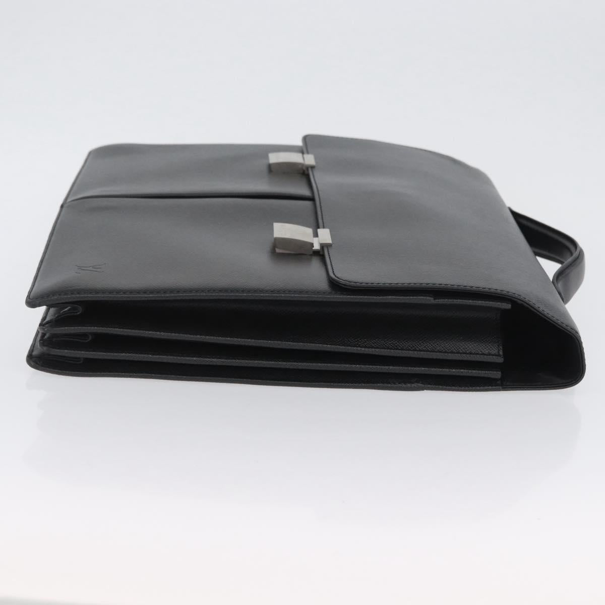 LOUIS VUITTON Taiga Serviette Kazan Business Bag Ardoise M30802 LV Auth bs33385