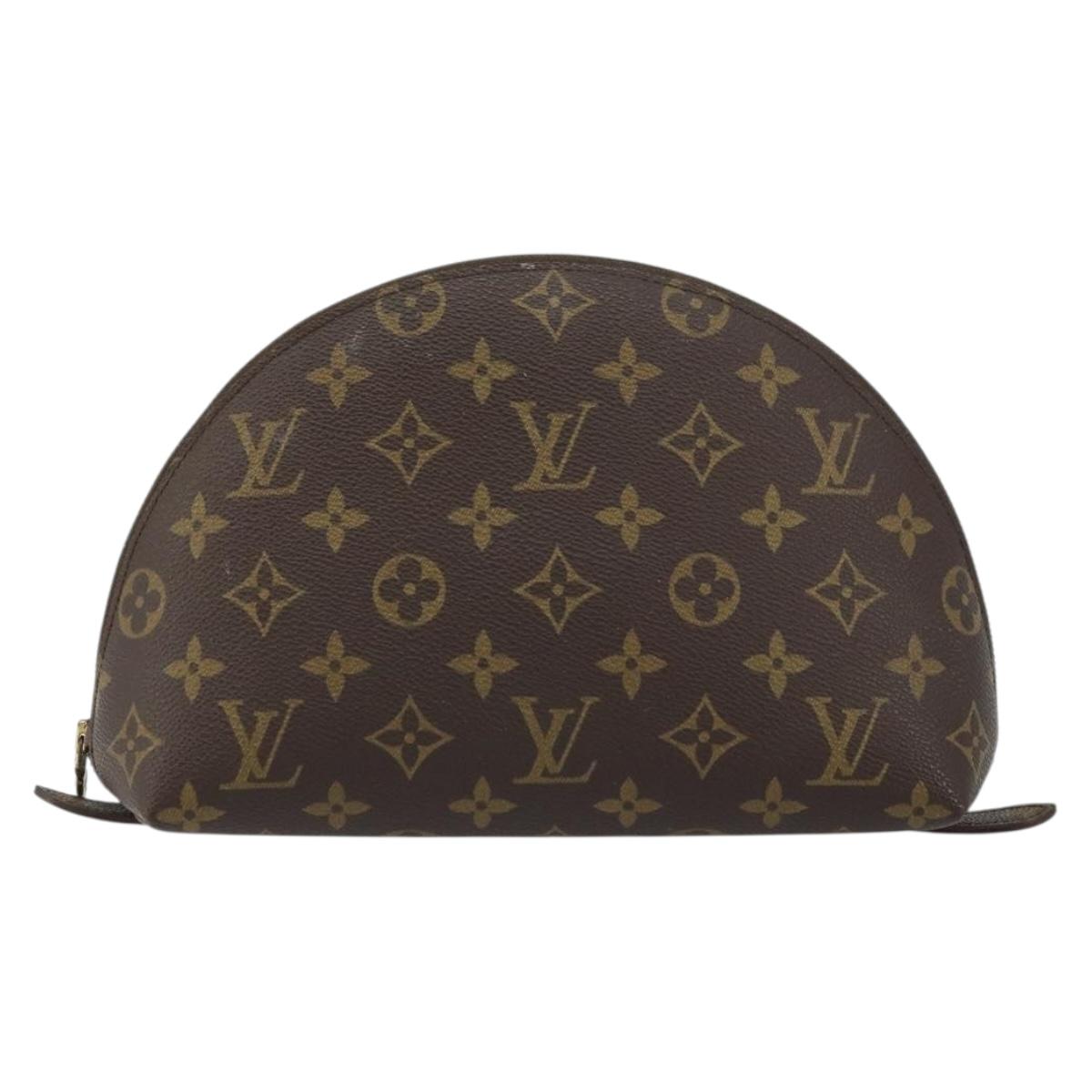 LOUIS VUITTON Monogram Trousse Demi Ronde Cosmetic Pouch M47520 LV Auth bs33388