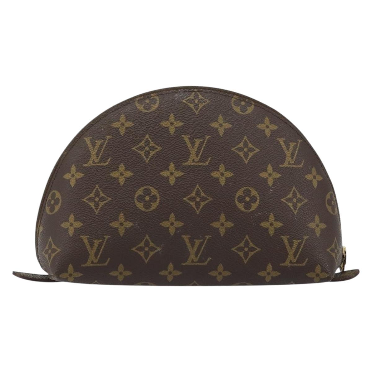 LOUIS VUITTON Monogram Trousse Demi Ronde Cosmetic Pouch M47520 LV Auth bs33388
