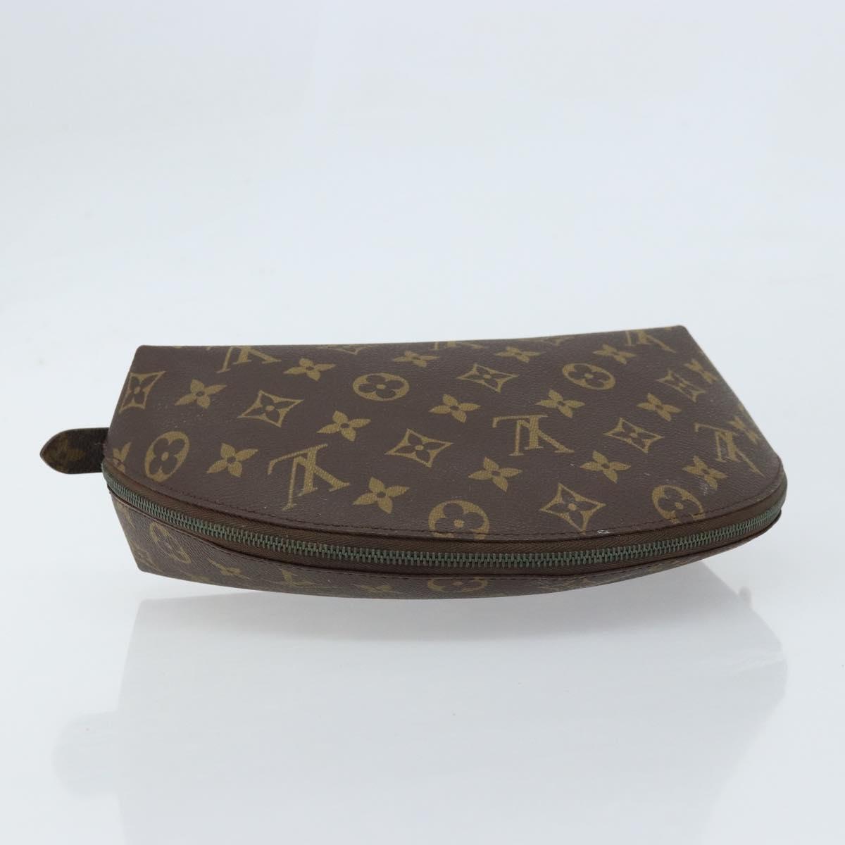LOUIS VUITTON Monogram Trousse Demi Ronde Cosmetic Pouch M47520 LV Auth bs33388