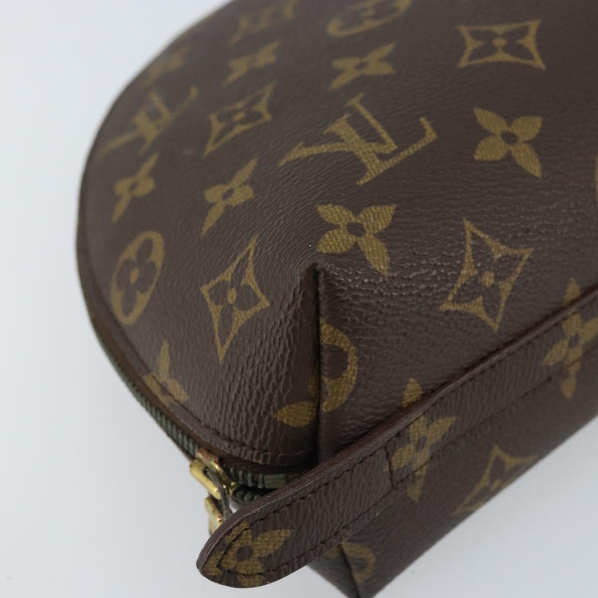 LOUIS VUITTON Monogram Trousse Demi Ronde Cosmetic Pouch M47520 LV Auth bs33388