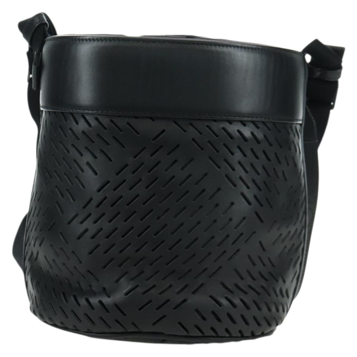 BOTTEGA VENETA Shoulder Bag Leather Black Auth bs33399V