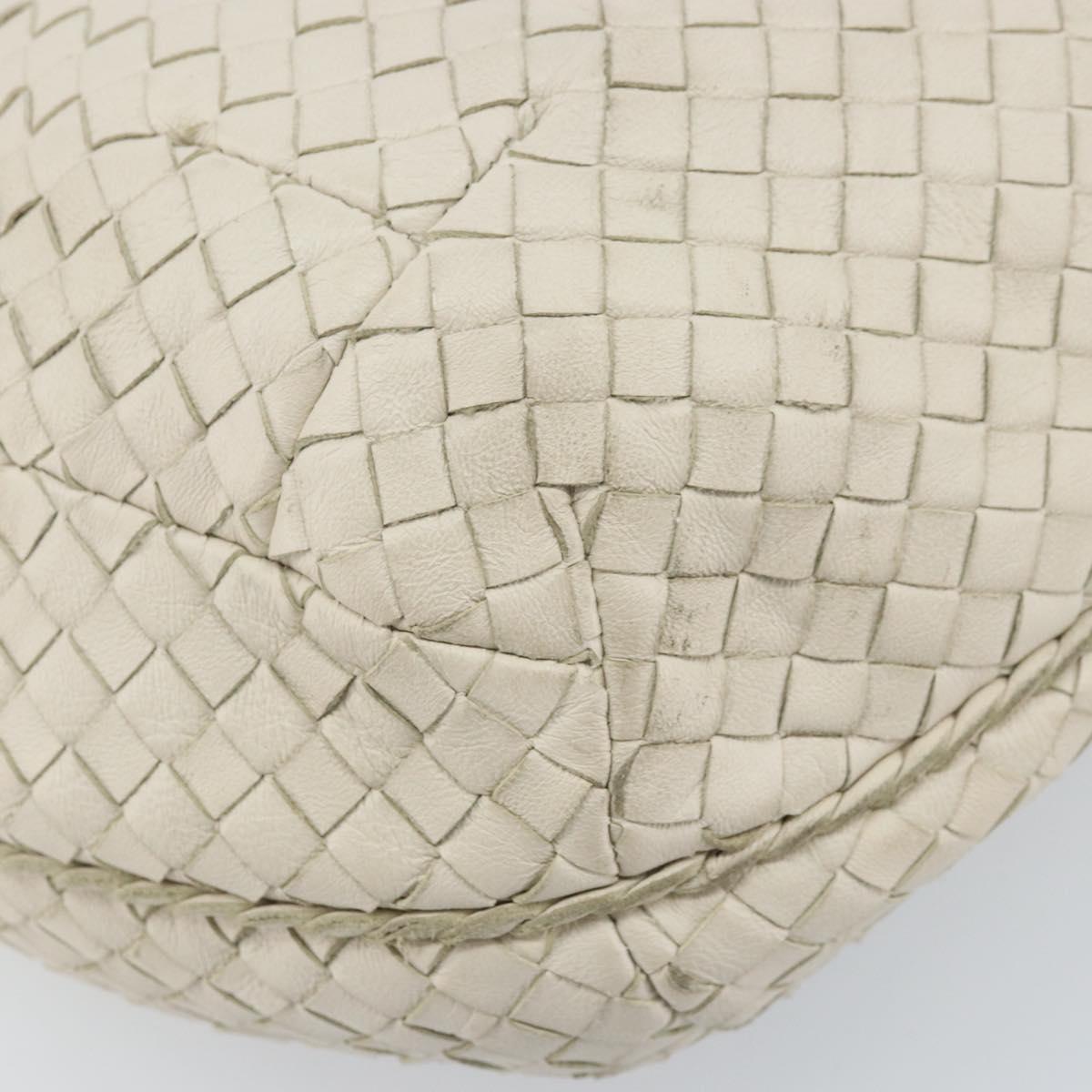 BOTTEGA VENETA INTRECCIATO Hobo Hand Bag Leather White Auth bs33401