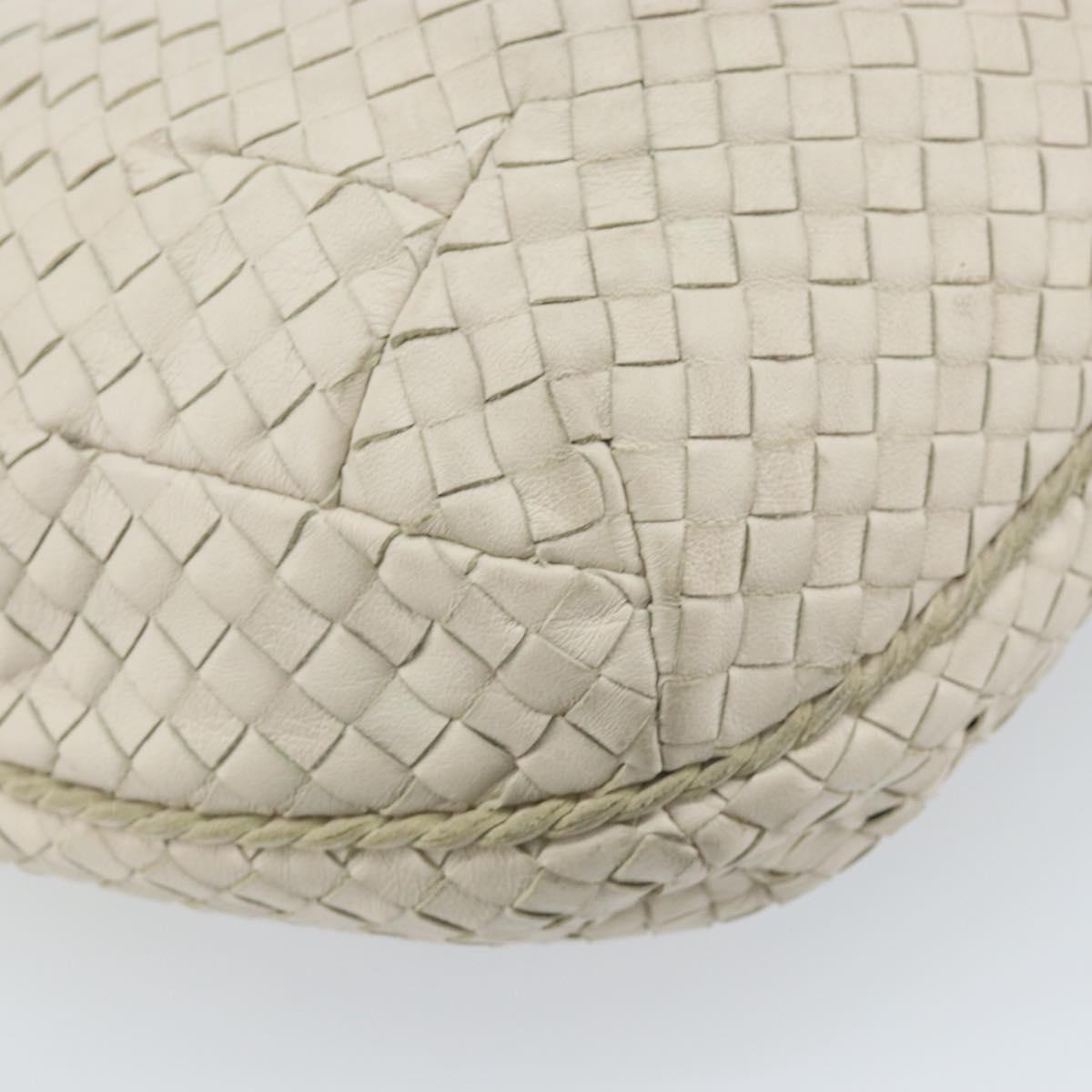BOTTEGA VENETA INTRECCIATO Hobo Hand Bag Leather White Auth bs33401