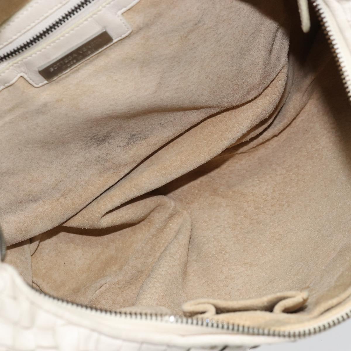 BOTTEGA VENETA INTRECCIATO Hobo Hand Bag Leather White Auth bs33401