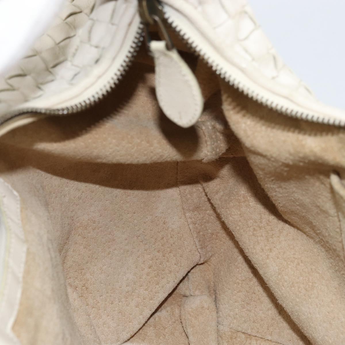 BOTTEGA VENETA INTRECCIATO Hobo Hand Bag Leather White Auth bs33401