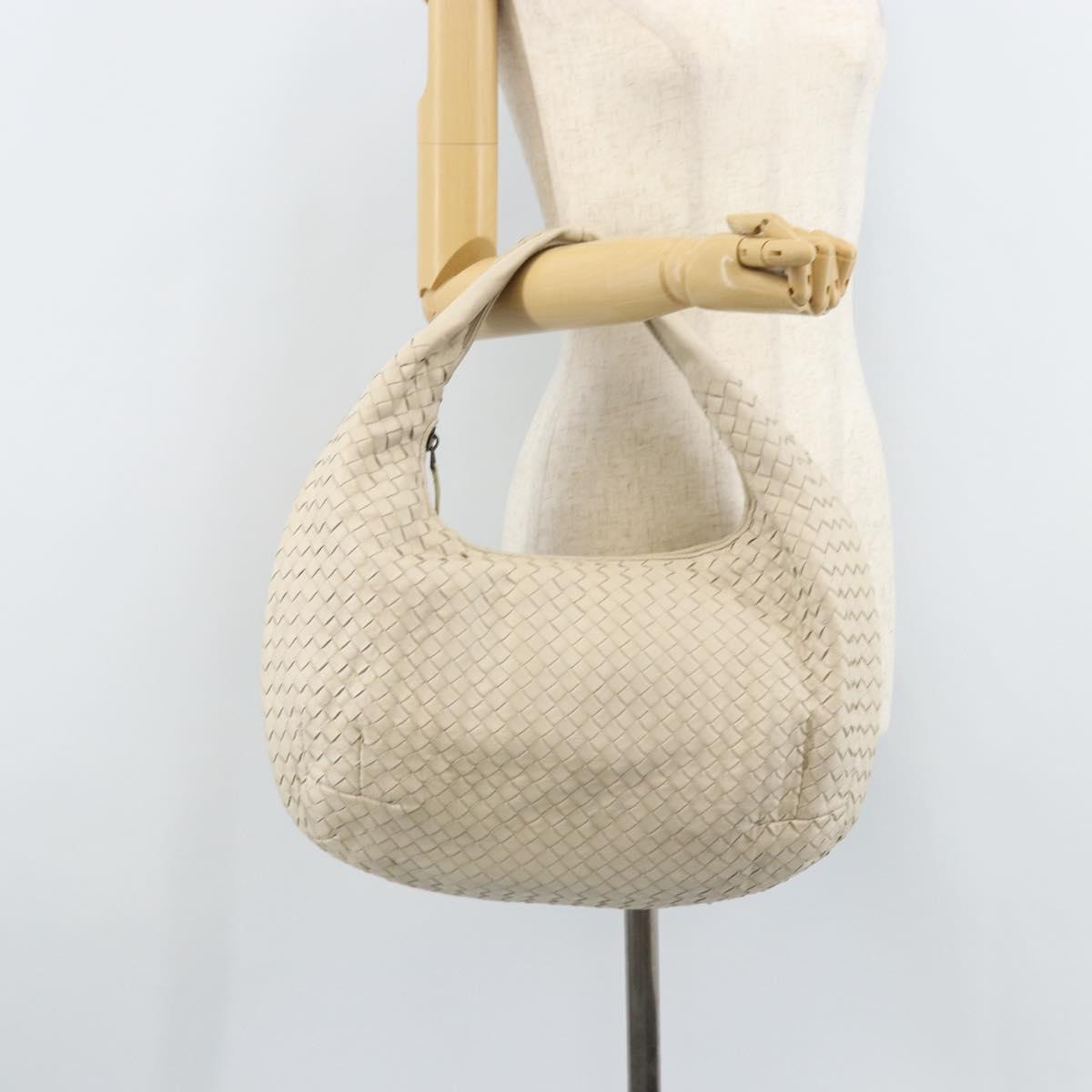 BOTTEGA VENETA INTRECCIATO Hobo Hand Bag Leather White Auth bs33401