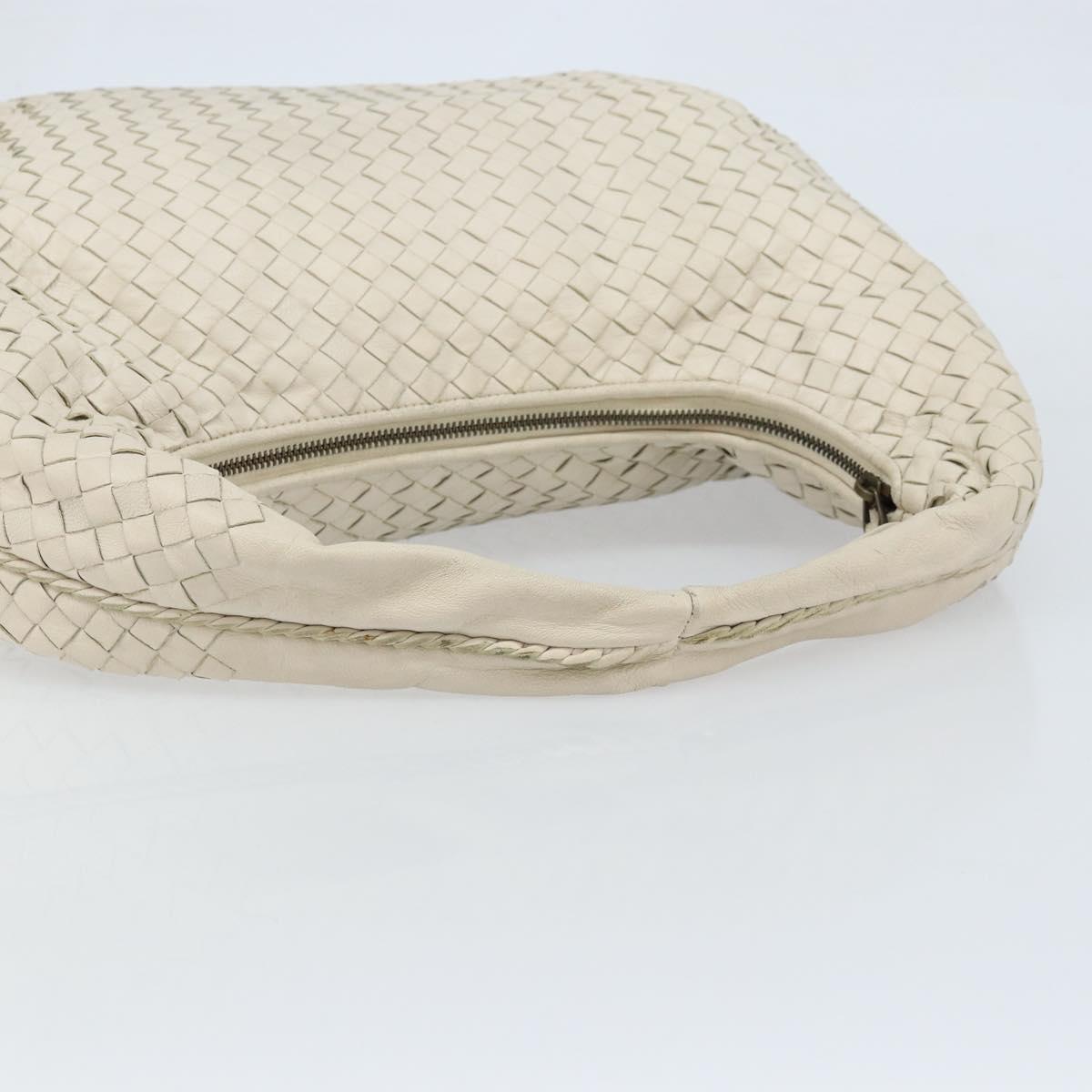 BOTTEGA VENETA INTRECCIATO Hobo Hand Bag Leather White Auth bs33401