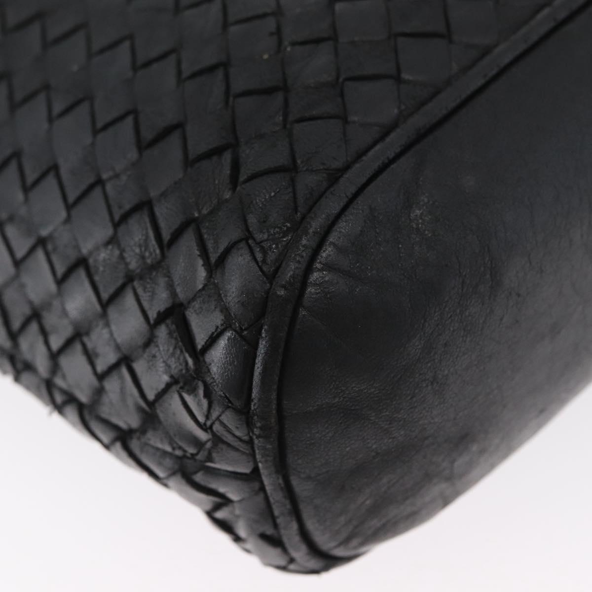BOTTEGA VENETA INTRECCIATO Shoulder Bag Leather Black Auth bs33403