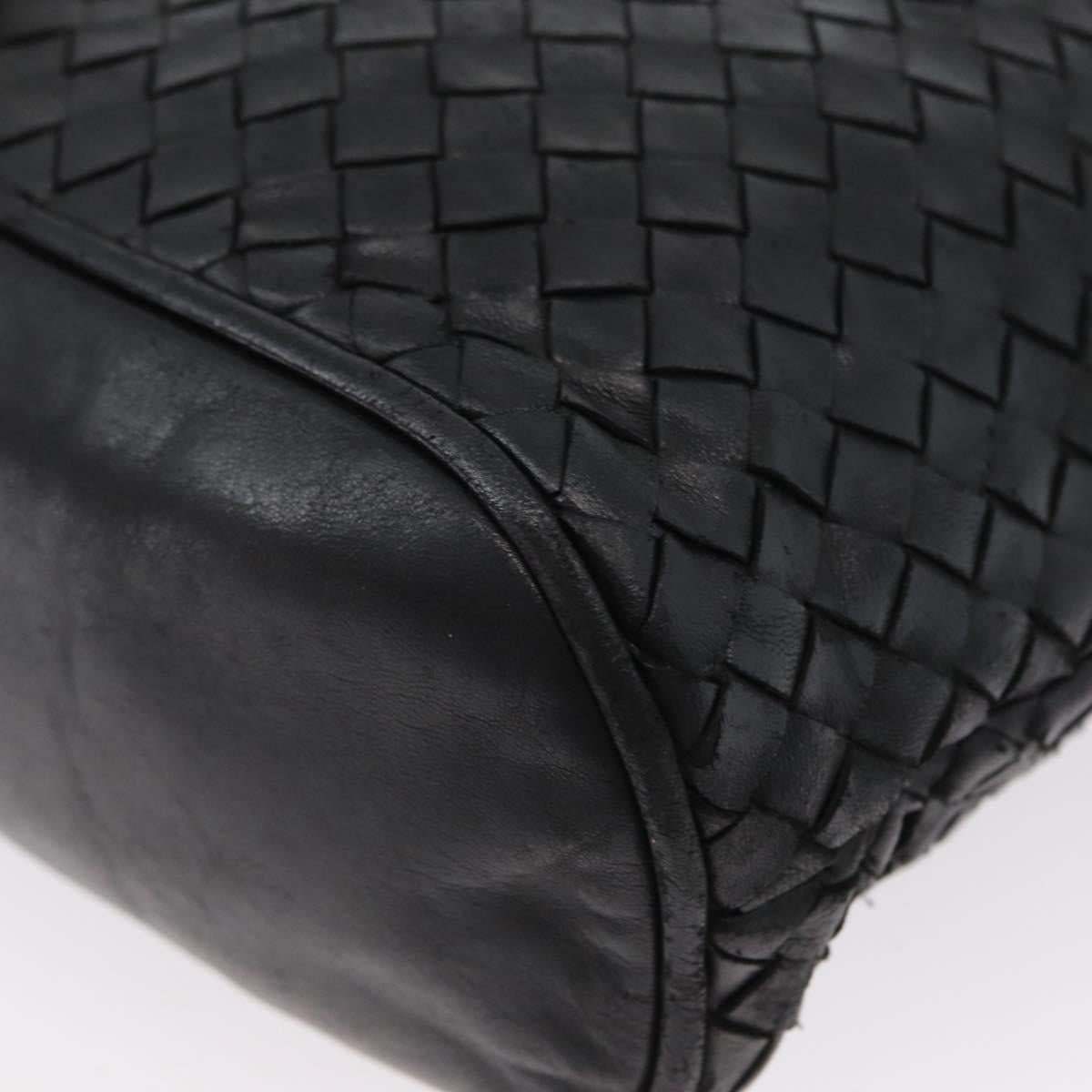 BOTTEGA VENETA INTRECCIATO Shoulder Bag Leather Black Auth bs33403