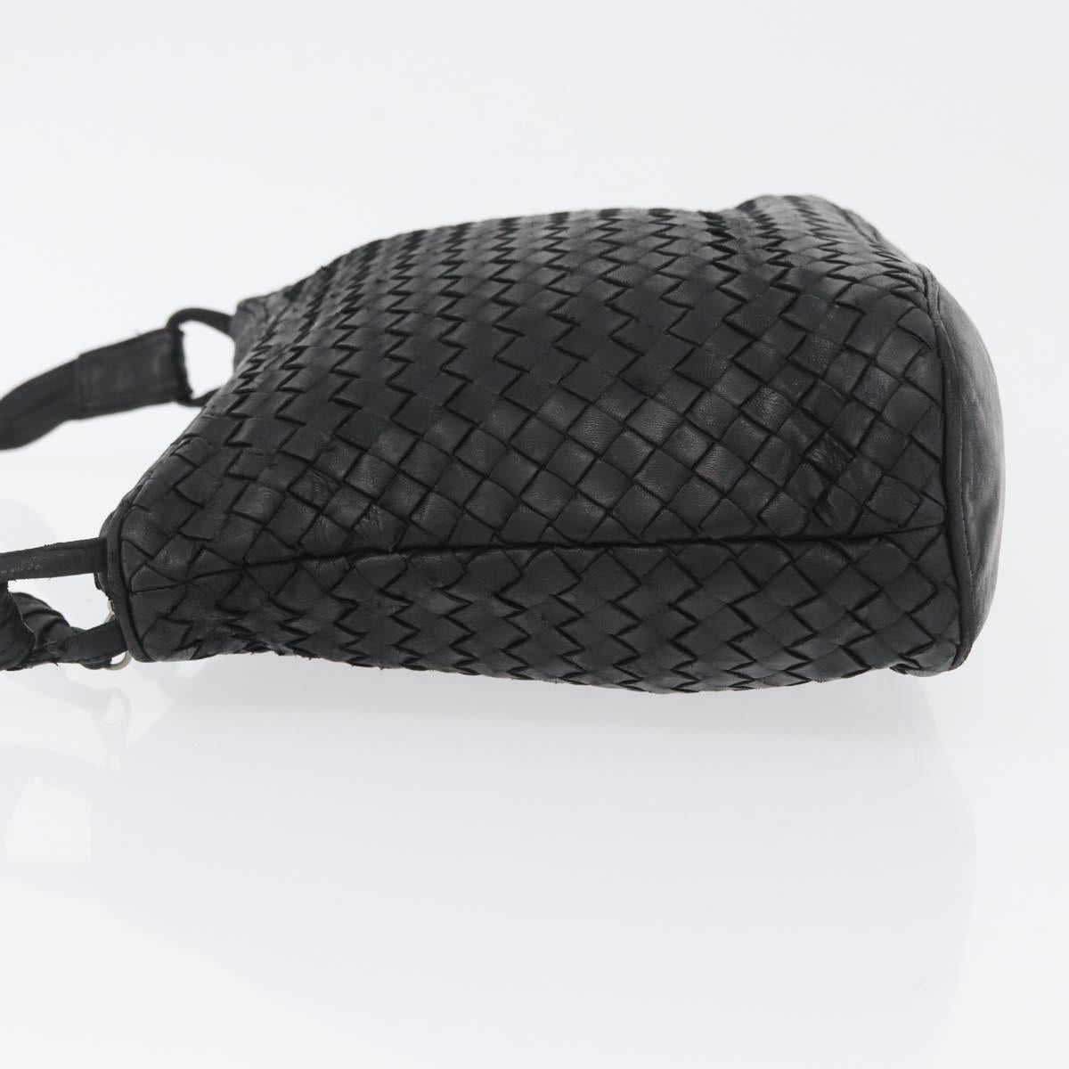 BOTTEGA VENETA INTRECCIATO Shoulder Bag Leather Black Auth bs33403