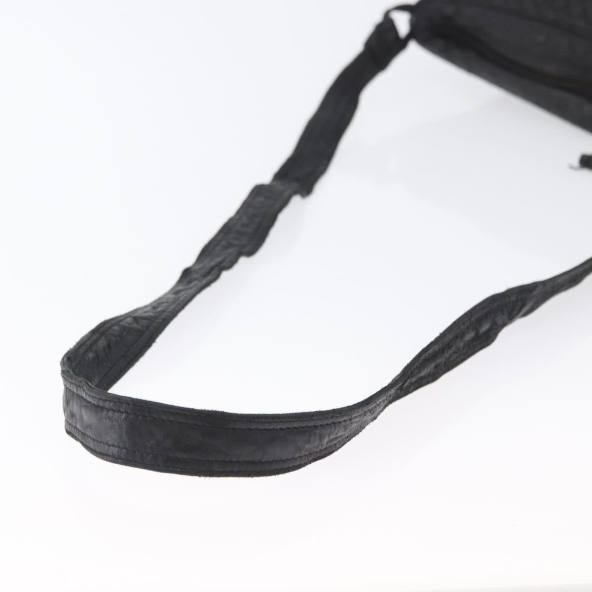 BOTTEGA VENETA INTRECCIATO Shoulder Bag Leather Black Auth bs33403