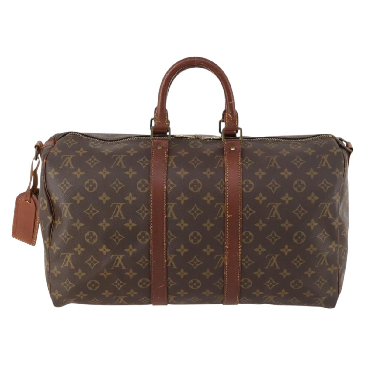 LOUIS VUITTON Monogram Keepall Bandouliere 45 Boston Bag M41418 LV Auth bs33409