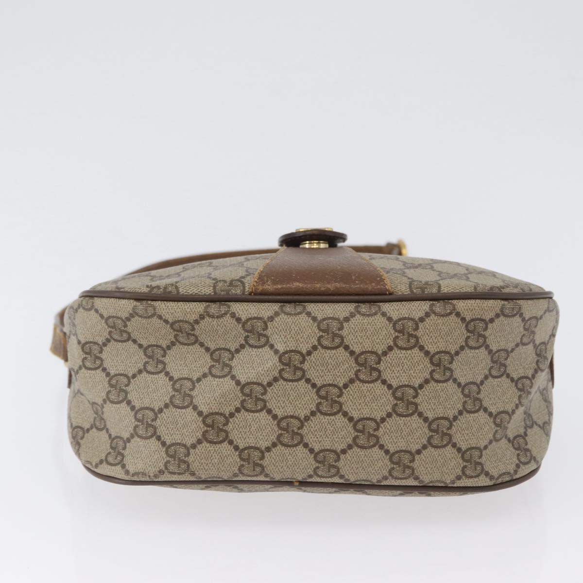 GUCCI GG Supreme Web Sherry Line Bag PVC Beige Gold 56 02 032 Auth bs33419