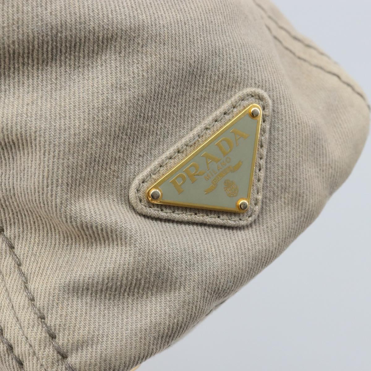 PRADA Canapa PM Hand Bag Canvas 2way Gray Gold Auth bs33424