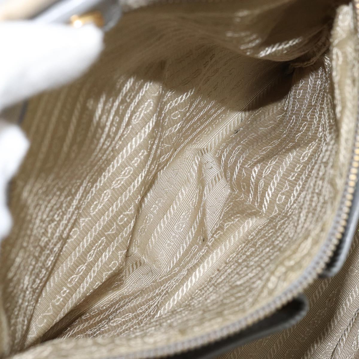 PRADA Canapa PM Hand Bag Canvas 2way Gray Gold Auth bs33424