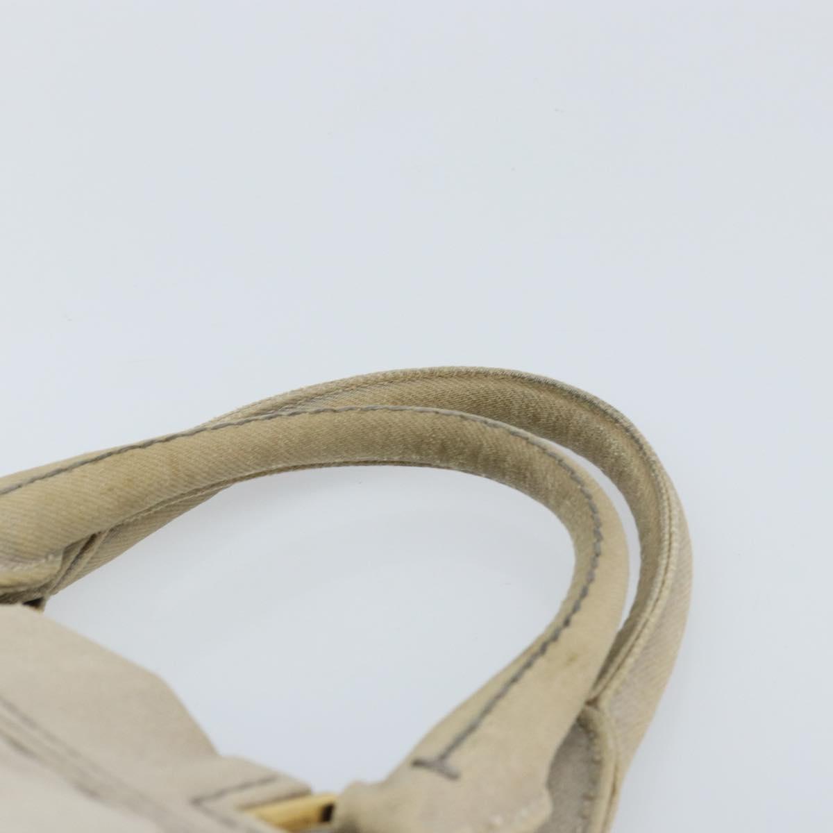 PRADA Canapa PM Hand Bag Canvas 2way Gray Gold Auth bs33424