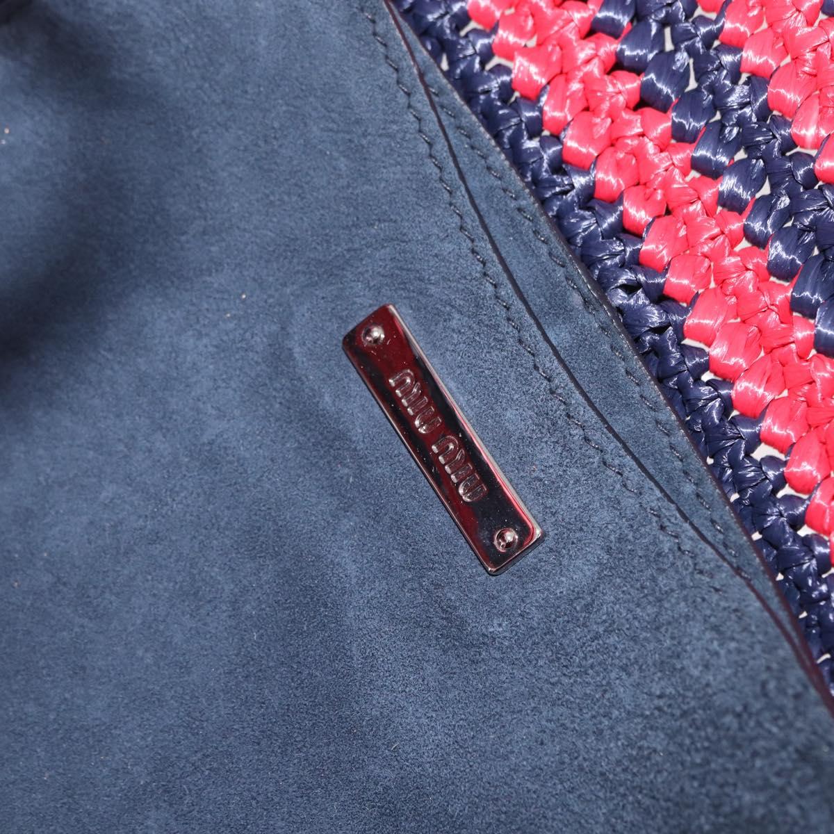 Miu Miu Tote Bag Straw Red Auth bs33426