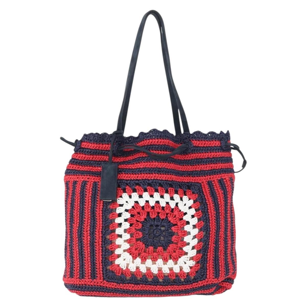 Miu Miu Tote Bag Straw Red Auth bs33426