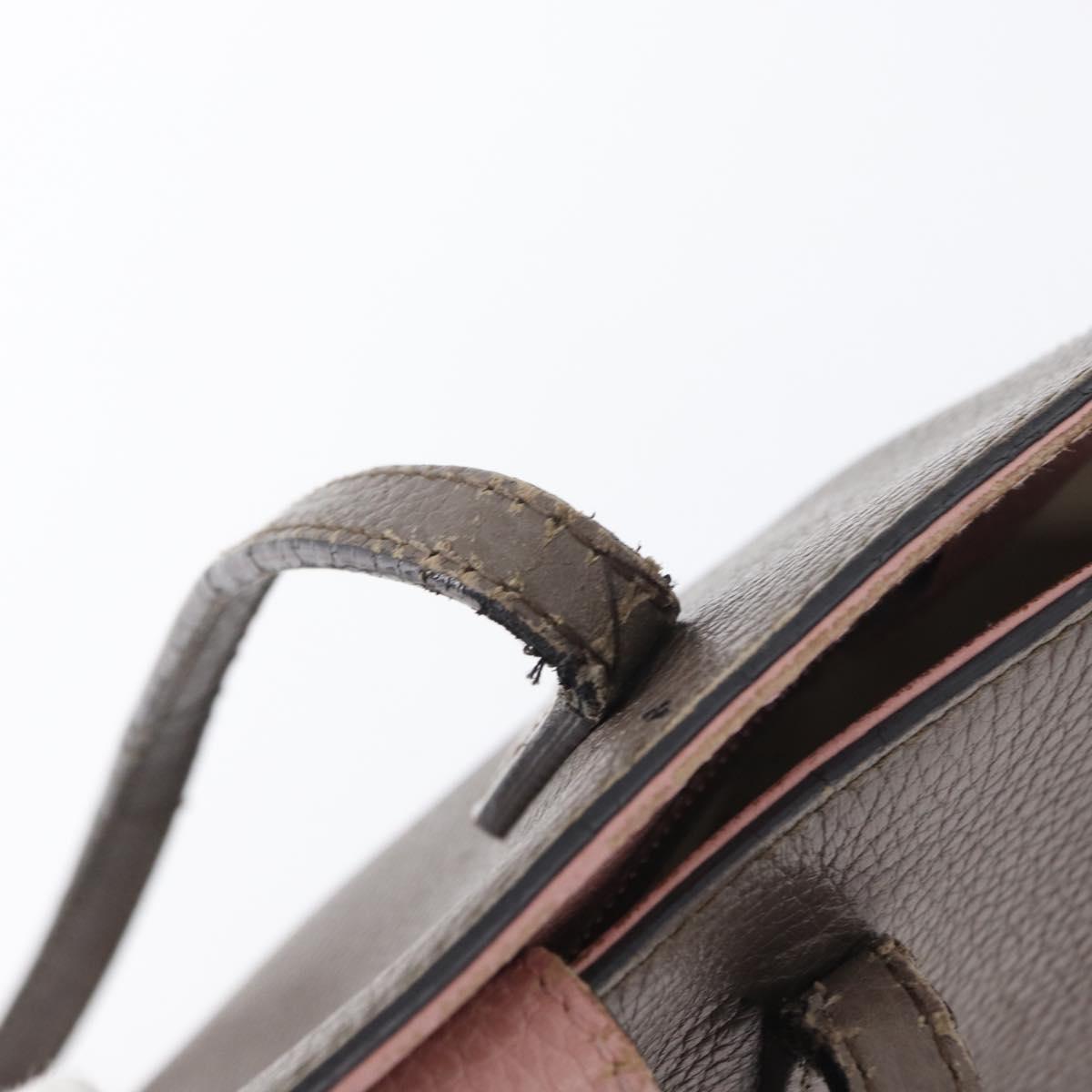GUCCI Tote Bag Leather Brown Gold 354408 Auth bs33432