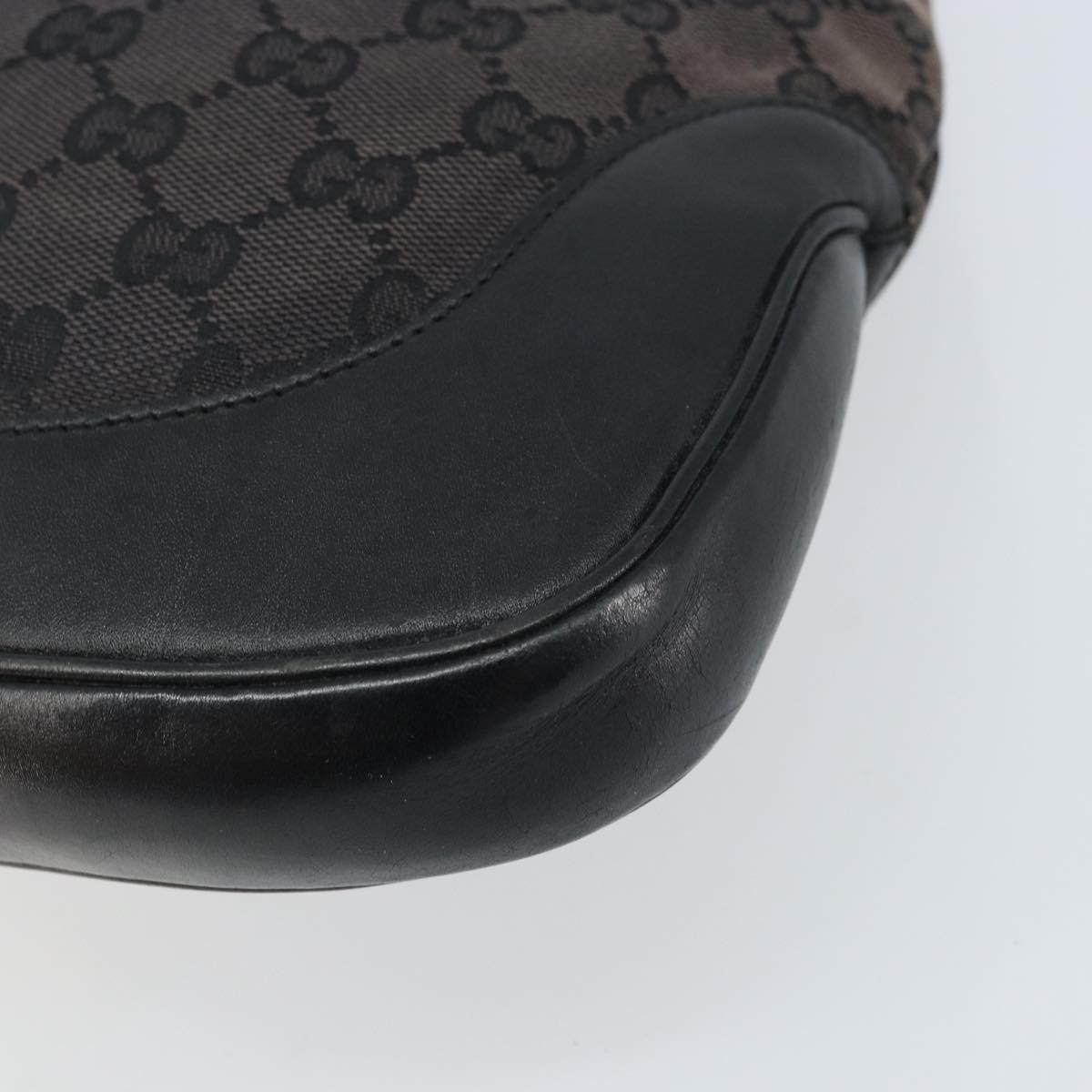GUCCI GG Canvas Jackie Shoulder Bag Black Silver 001 3306 Auth bs33433