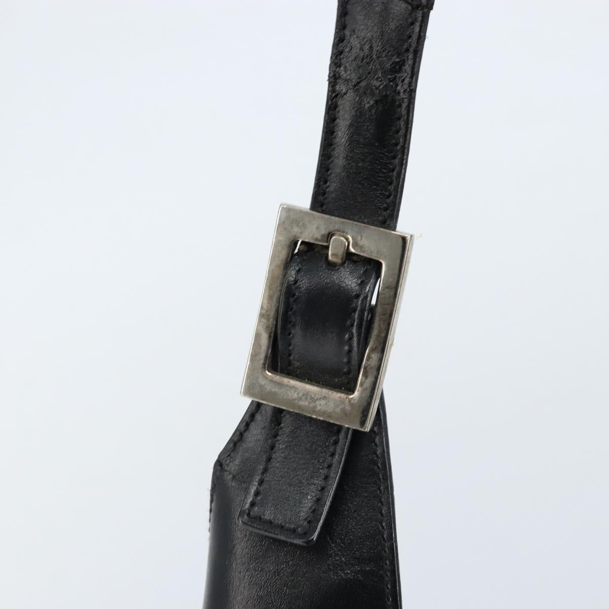 GUCCI GG Canvas Jackie Shoulder Bag Black Silver 001 3306 Auth bs33433