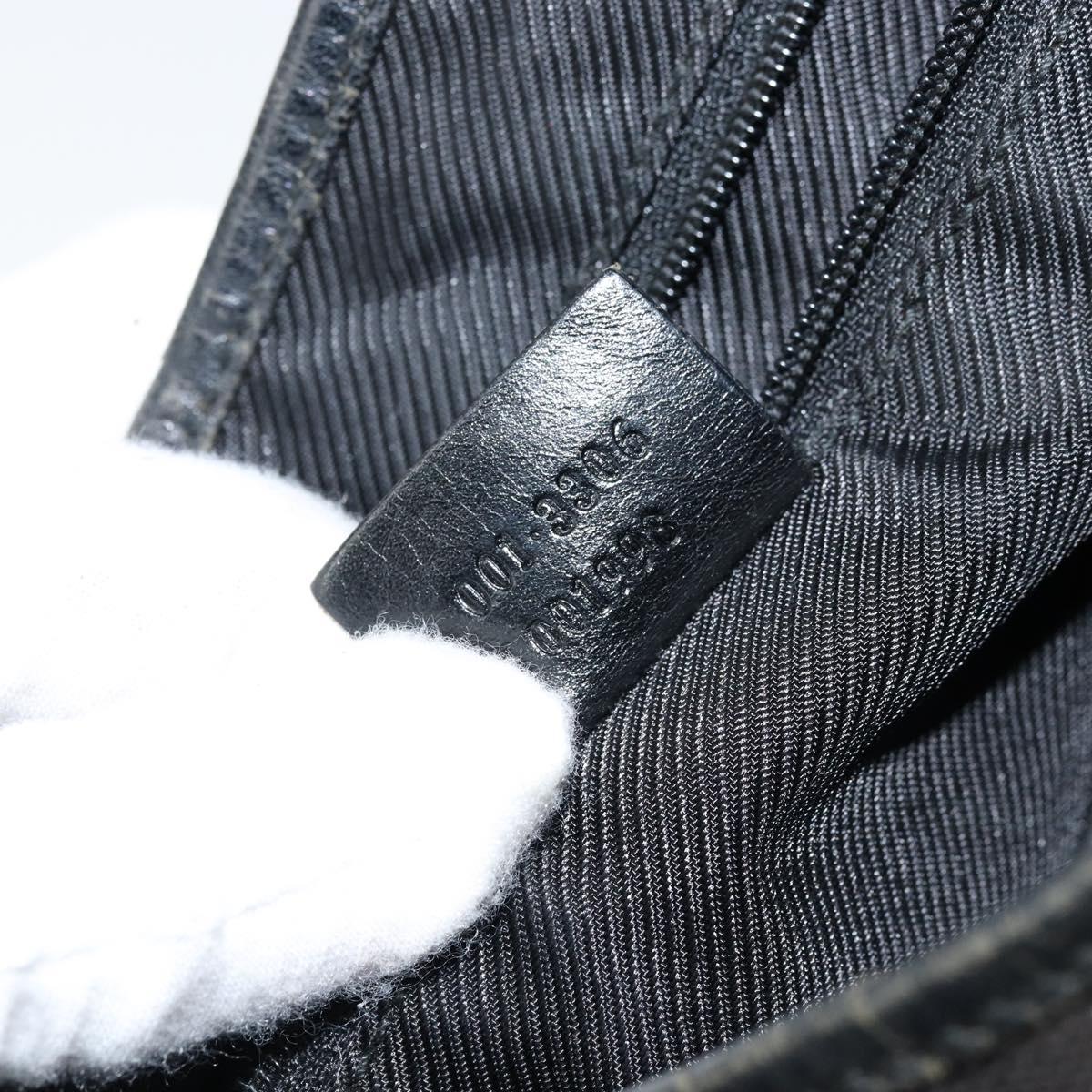 GUCCI GG Canvas Jackie Shoulder Bag Black Silver 001 3306 Auth bs33433