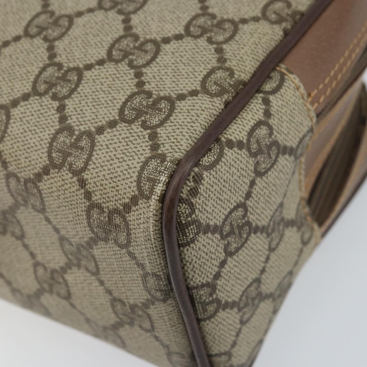 GUCCI GG Supreme Clutch Bag PVC Leather Beige Gold 014 58 6086 Auth bs33434