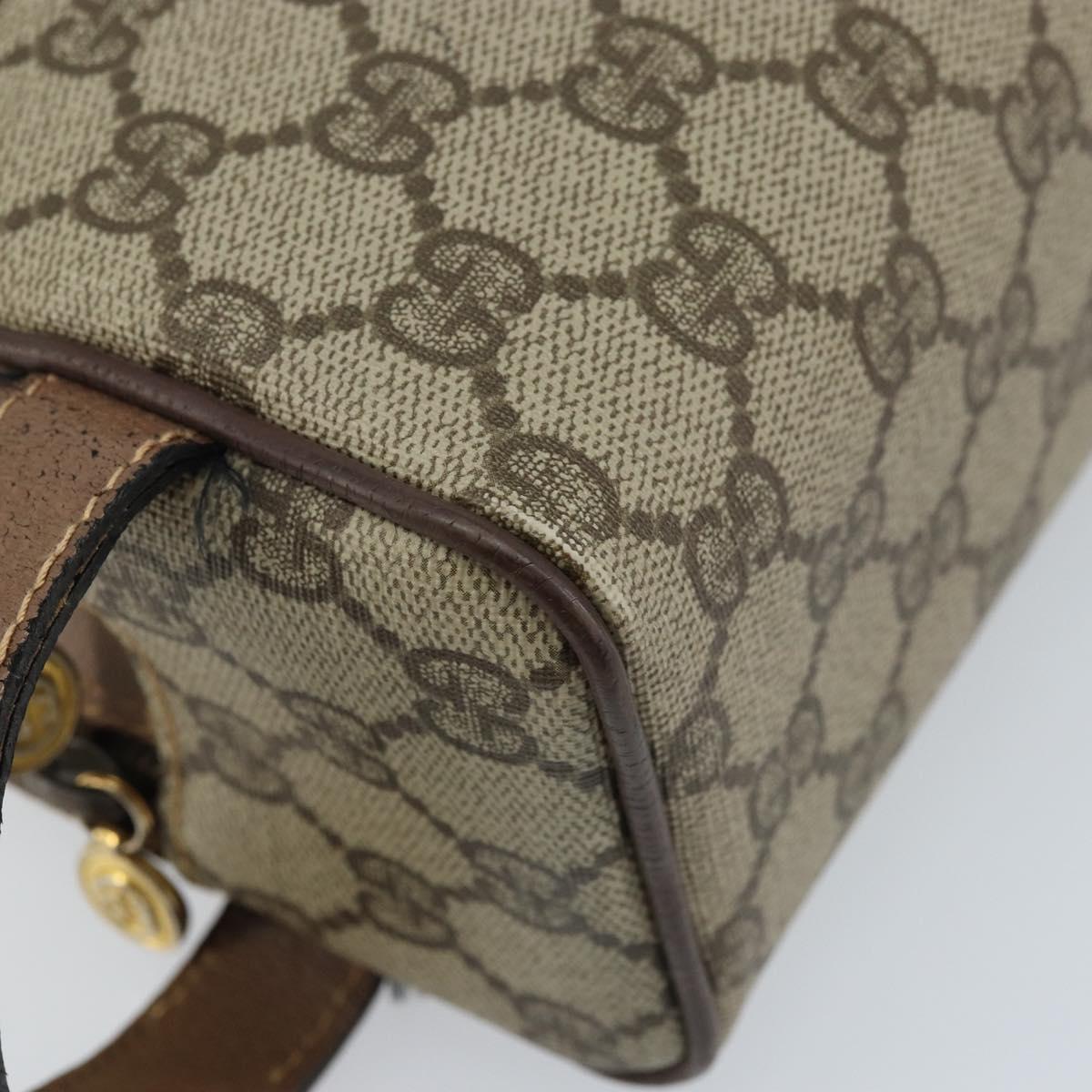 GUCCI GG Supreme Clutch Bag PVC Leather Beige Gold 014 58 6086 Auth bs33434