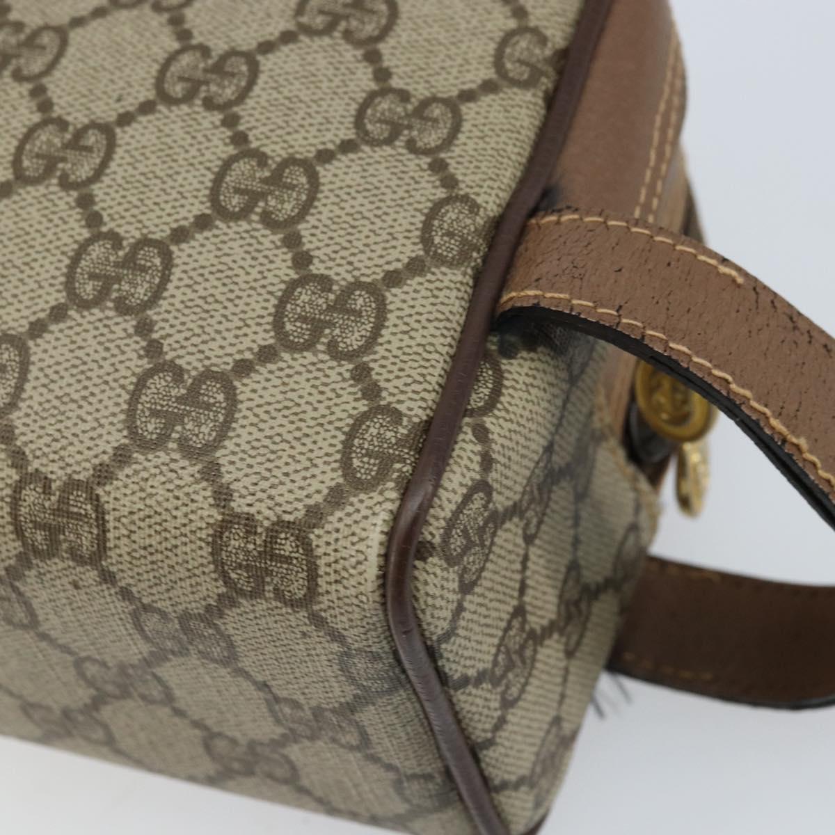 GUCCI GG Supreme Clutch Bag PVC Leather Beige Gold 014 58 6086 Auth bs33434