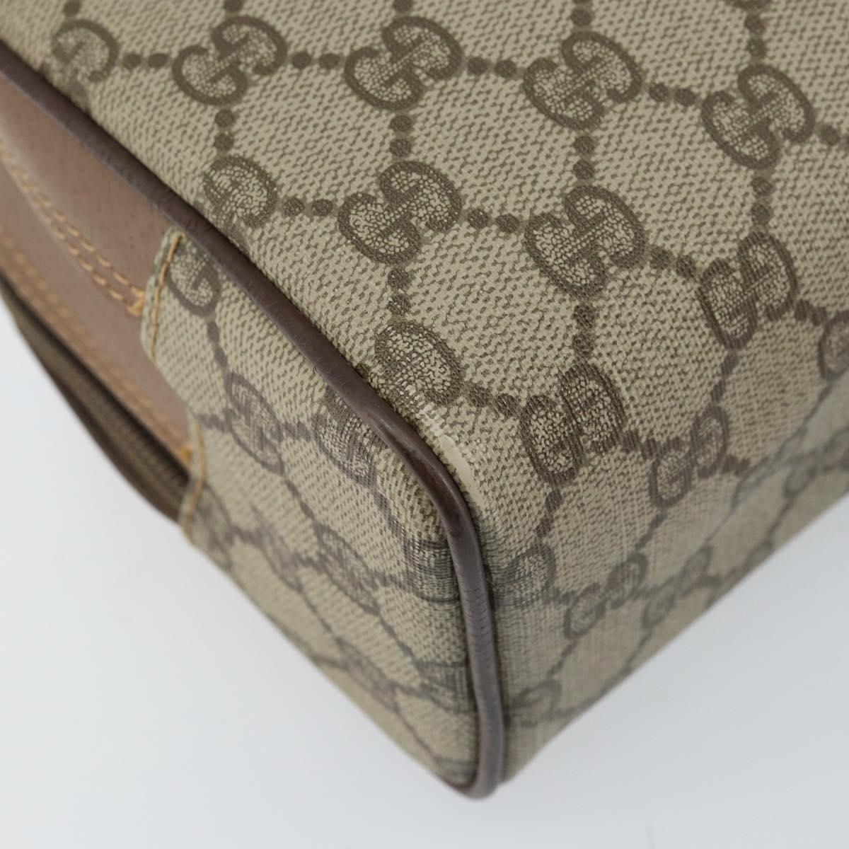 GUCCI GG Supreme Clutch Bag PVC Leather Beige Gold 014 58 6086 Auth bs33434