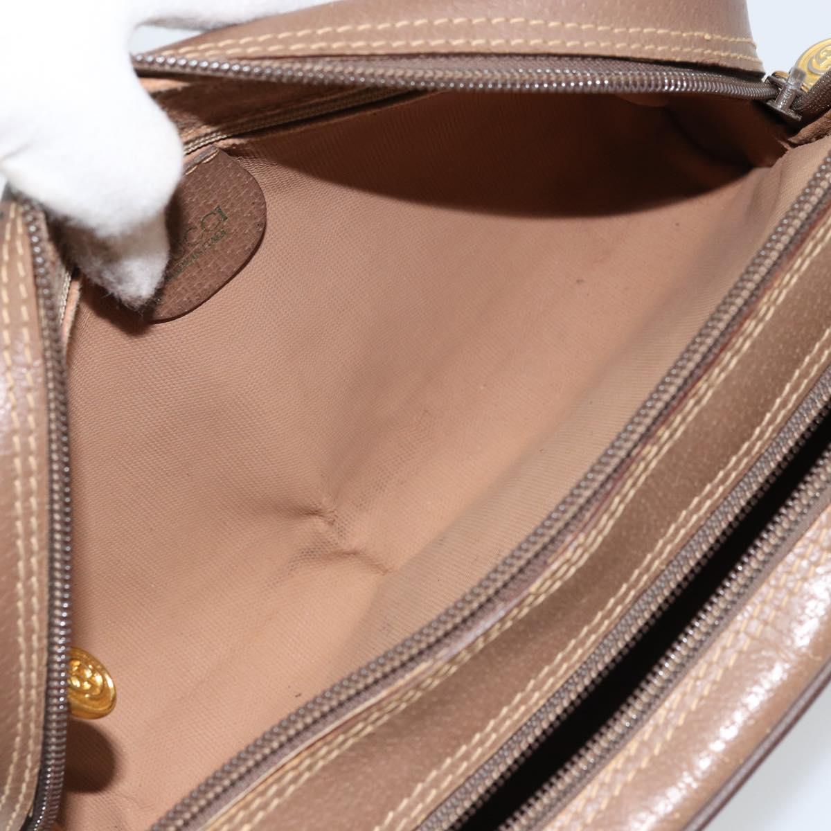 GUCCI GG Supreme Clutch Bag PVC Leather Beige Gold 014 58 6086 Auth bs33434