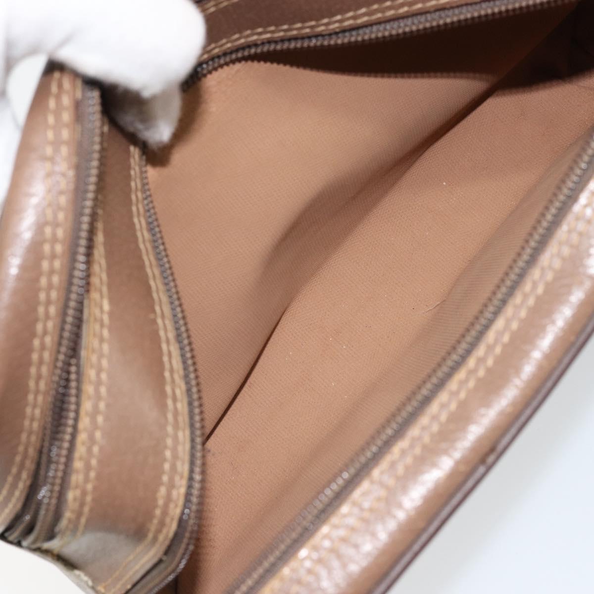 GUCCI GG Supreme Clutch Bag PVC Leather Beige Gold 014 58 6086 Auth bs33434