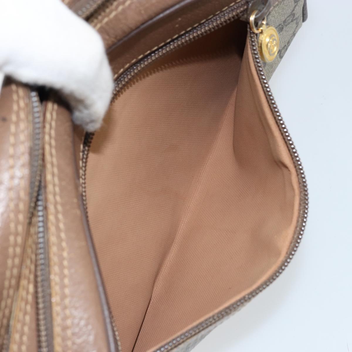 GUCCI GG Supreme Clutch Bag PVC Leather Beige Gold 014 58 6086 Auth bs33434