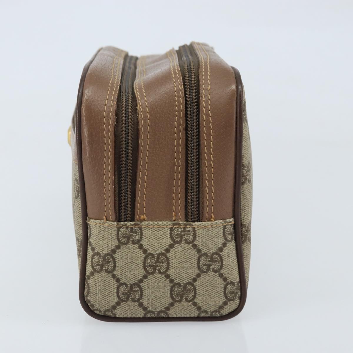 GUCCI GG Supreme Clutch Bag PVC Leather Beige Gold 014 58 6086 Auth bs33434