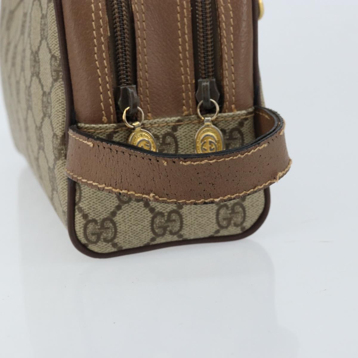 GUCCI GG Supreme Clutch Bag PVC Leather Beige Gold 014 58 6086 Auth bs33434