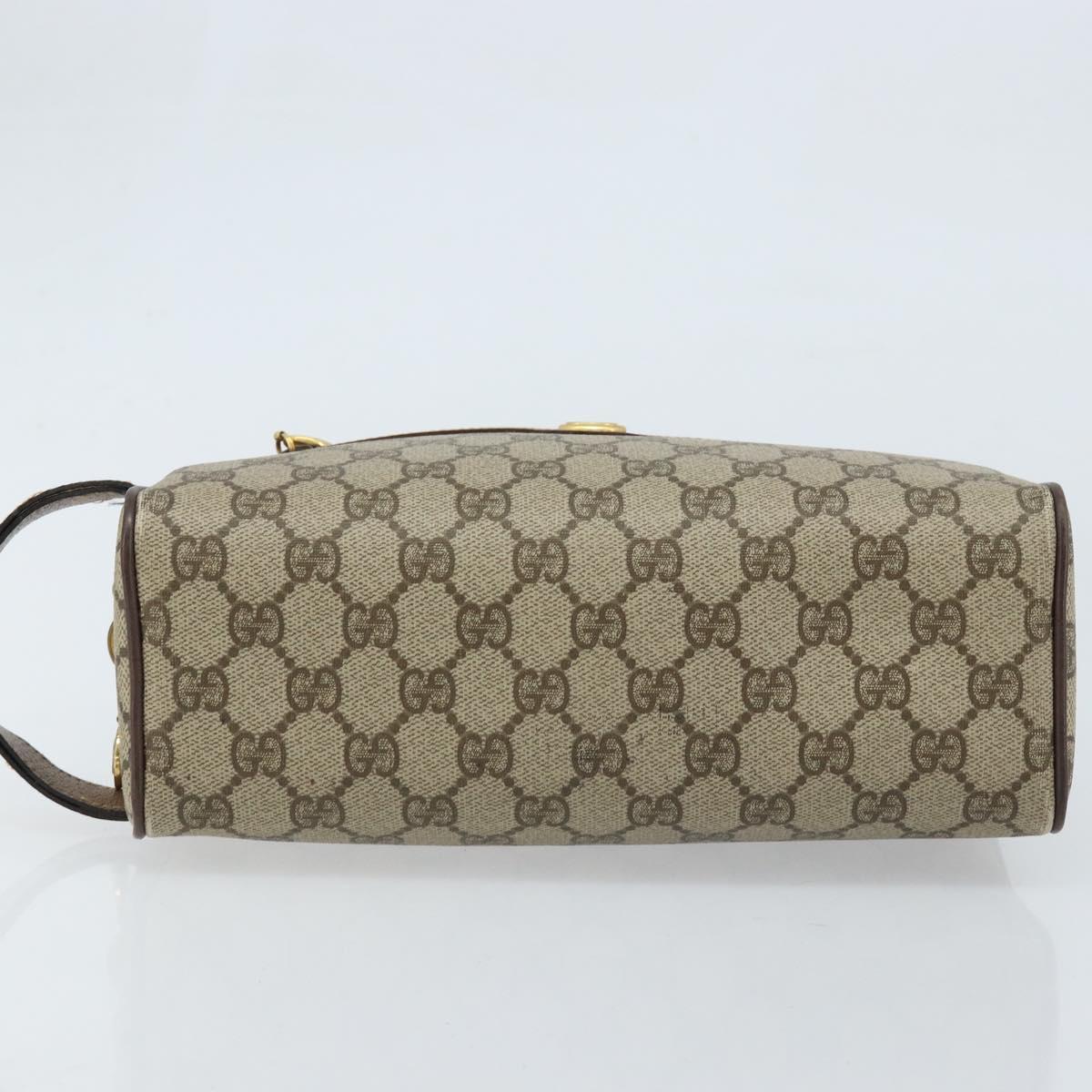 GUCCI GG Supreme Clutch Bag PVC Leather Beige Gold 014 58 6086 Auth bs33434